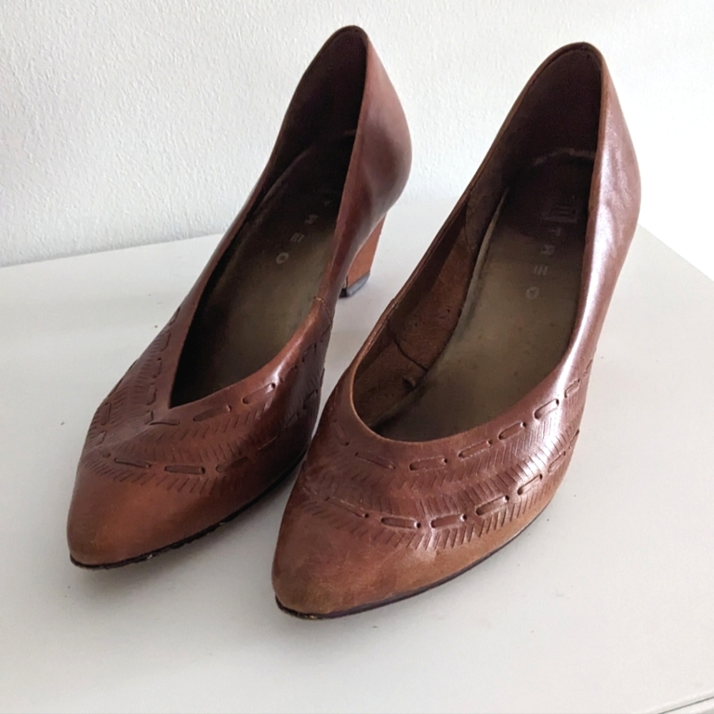 Vintage 'Treo' Made in Brasil Leather Pumps